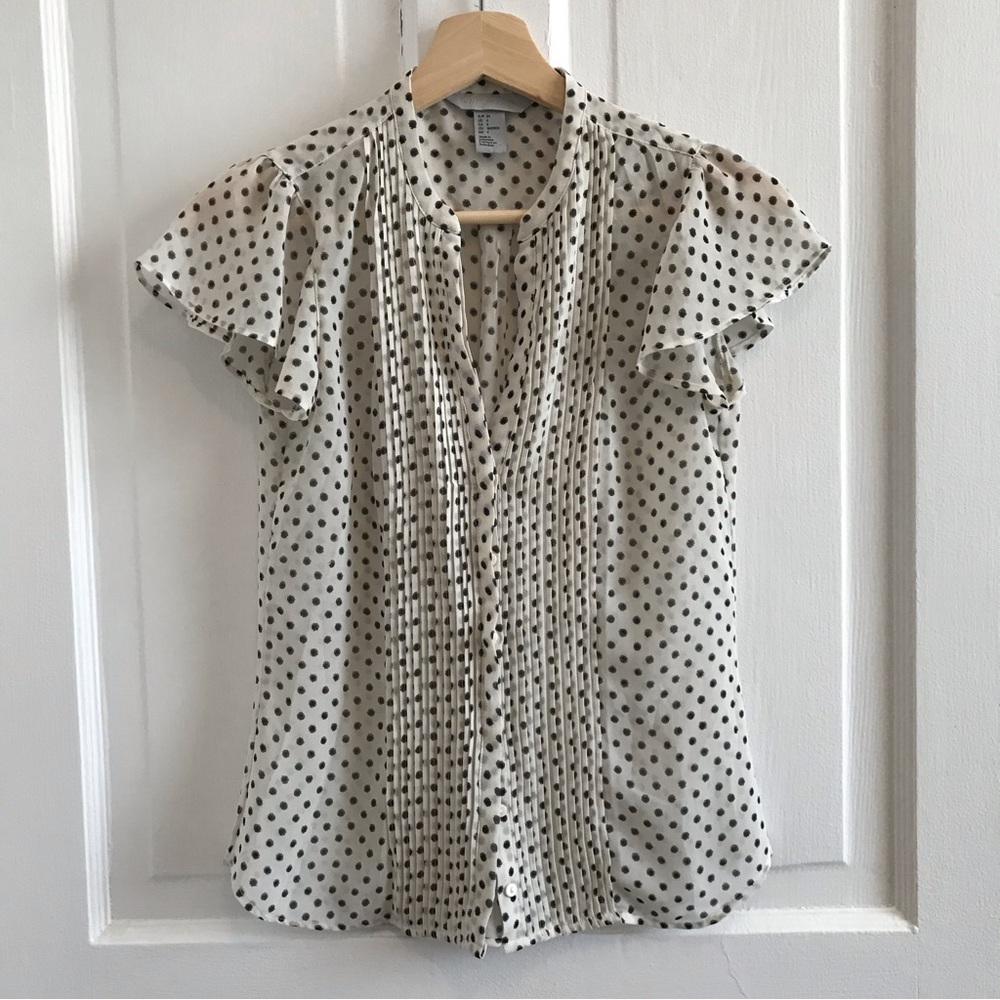 H&M | Sheer top with polka dots